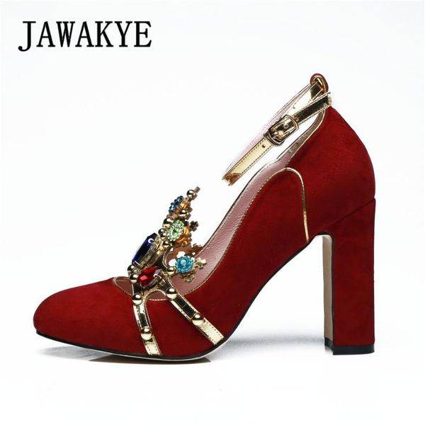 crown jeweled red high heels wedding shoes woman suede round toe chunky heeled ankle strap women pumps ladies dress, Black
crown jeweled red high heels wedding shoes woman suede round toe chunky heeled ankle strap women pumps ladies dress, Black