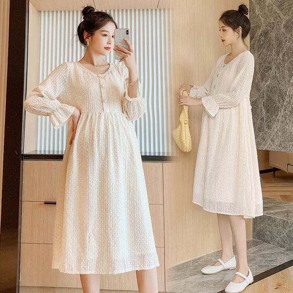 maternity dresses autumn buttons breastfeeding party dress sweet high waist slim long pregnancy clothes for pregnant women spring, White
maternity dresses autumn buttons breastfeeding party dress sweet high waist slim long pregnancy clothes for pregnant women spring, White