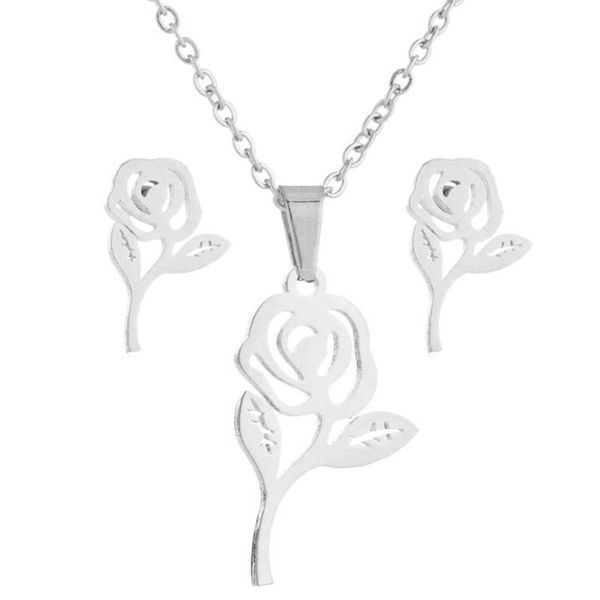 stud stainless steel necklace for women rose flower statement boho charm choker pendant engagement jewelry, Golden;silver
stud stainless steel necklace for women rose flower statement boho charm choker pendant engagement jewelry, Golden;silver