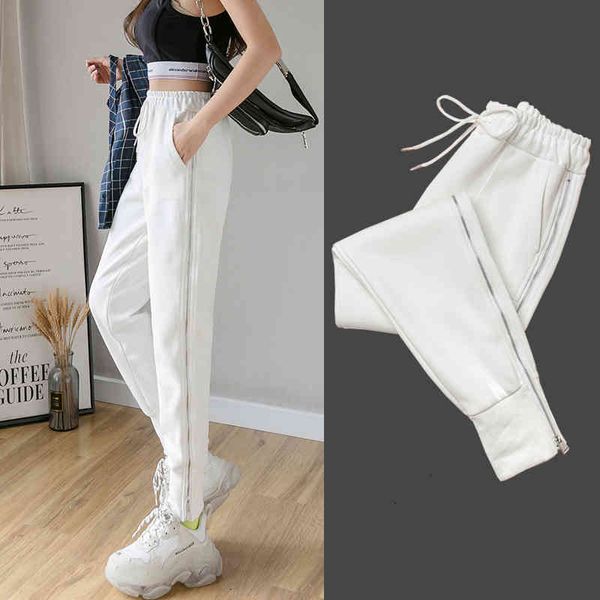 high waist joggers sweatpants for spring summer side zipper harem pants women capris trousers y206 q136, Black
high waist joggers sweatpants for spring summer side zipper harem pants women capris trousers y206 q136, Black