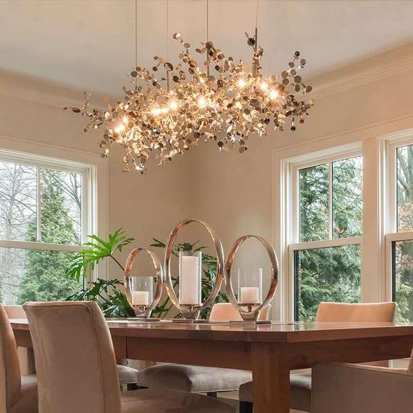 pendant lamps moderna chandelier hand made stainless steel leaf colgante lamparas lustre pendente for restaurant dining room
pendant lamps moderna chandelier hand made stainless steel leaf colgante lamparas lustre pendente for restaurant dining room