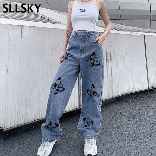 butterfly print women's jeans baggy wide leg trouserse streetwear gothic skinny female dance joggers outfits festival, Blue
butterfly print women's jeans baggy wide leg trouserse streetwear gothic skinny female dance joggers outfits festival, Blue
