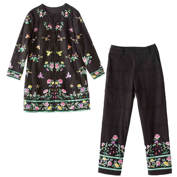pants high-end autumn women 2 pieces set vintage embroidery floral loose coat +cotton pants elegant lady suit female -xxl, White
pants high-end autumn women 2 pieces set vintage embroidery floral loose coat +cotton pants elegant lady suit female -xxl, White