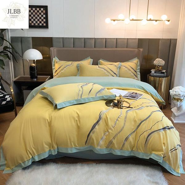 bedding sets luxury yellow 600tc egyptian cotton marbling embroidery set duvet cover flat/fitted sheet pillowcases home textiles
bedding sets luxury yellow 600tc egyptian cotton marbling embroidery set duvet cover flat/fitted sheet pillowcases home textiles