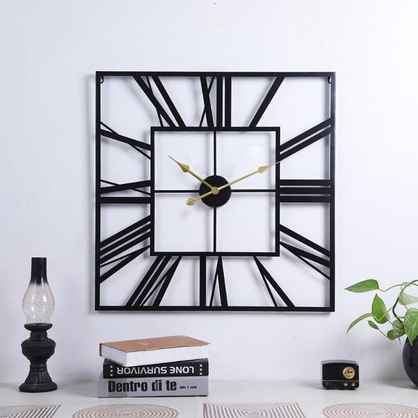 wall clocks 60cm 24 inches square wrought iron hollow roman numeral clock silent hanging for home living room decoration
wall clocks 60cm 24 inches square wrought iron hollow roman numeral clock silent hanging for home living room decoration