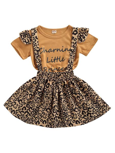 clothing sets girl's two-piece suit, letter print flying sleeve and leopard suspender skirt for birthday party vacation, White
clothing sets girl's two-piece suit, letter print flying sleeve and leopard suspender skirt for birthday party vacation, White