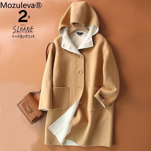 women's wool & blends mozuleva double sided coat women autumn winter japanese style loose long woolen hand-stitched outwear, Black
women's wool & blends mozuleva double sided coat women autumn winter japanese style loose long woolen hand-stitched outwear, Black