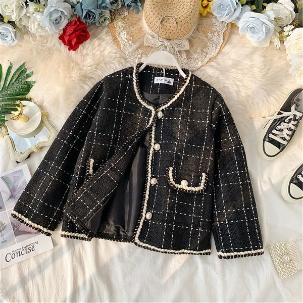 women's jackets runway french retro plaid short jacket tweed blouse female slim coat outerwear, Black;brown
women's jackets runway french retro plaid short jacket tweed blouse female slim coat outerwear, Black;brown
