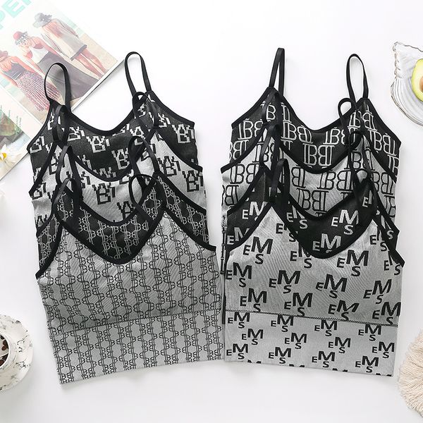 net red letter back sports bra with light proof pad sling vest underwear for girls, Black;white
net red letter back sports bra with light proof pad sling vest underwear for girls, Black;white