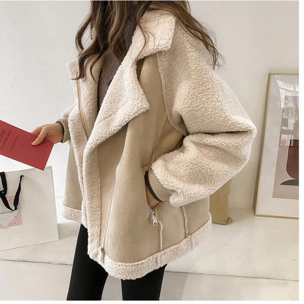 women's fur & faux women winter teddy suede jackets coat thicken warm lambs wool coats ladies loose oversized outwear, Black
women's fur & faux women winter teddy suede jackets coat thicken warm lambs wool coats ladies loose oversized outwear, Black