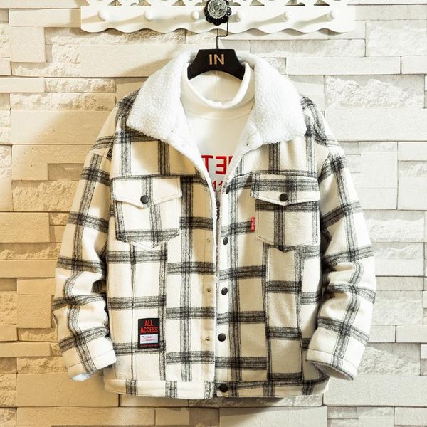 men's jackets winter style plaid woolen lamb wool padded coat youth fashion casual cotton for men, Black;brown
men's jackets winter style plaid woolen lamb wool padded coat youth fashion casual cotton for men, Black;brown