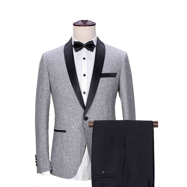 men's suits & blazers tweed wool suit, scarf tight jacket, gray 2-piece suit, wedding (jacket, trousers and tie), White;black
men's suits & blazers tweed wool suit, scarf tight jacket, gray 2-piece suit, wedding (jacket, trousers and tie), White;black