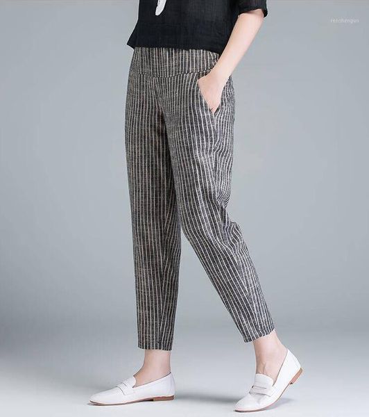 arrival summer women pants plus size korea fashion high waist thin casual harem striped cotton linen trousers women's & capris, Black;white
arrival summer women pants plus size korea fashion high waist thin casual harem striped cotton linen trousers women's & capris, Black;white