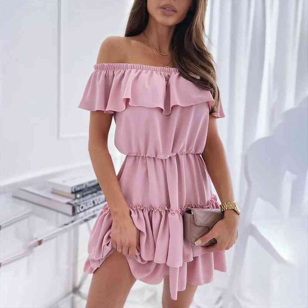 summer mini short sleeve cake dress women fashion off shoulder solid patchwork ruffle elastic waist boho casual dress, Black;gray
summer mini short sleeve cake dress women fashion off shoulder solid patchwork ruffle elastic waist boho casual dress, Black;gray