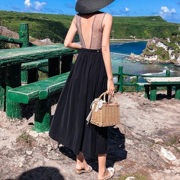2020 summer new style women party black dress halter v neck a line backless beach seaside holiday dresses, Black;gray
2020 summer new style women party black dress halter v neck a line backless beach seaside holiday dresses, Black;gray