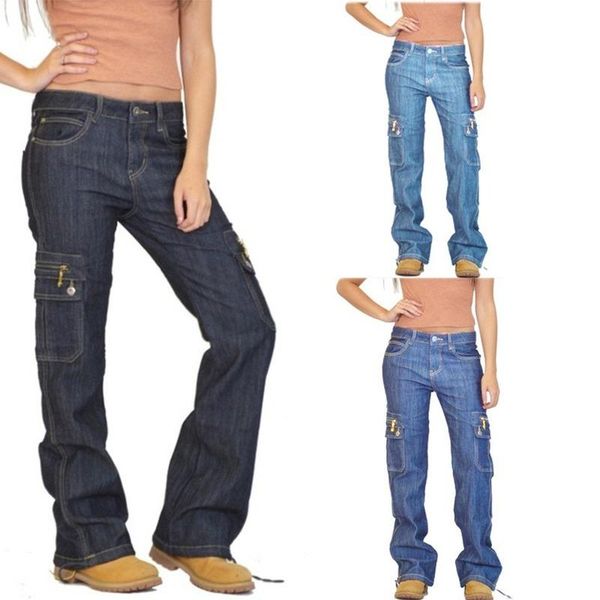 women's jeans wepbel fashion women casual cargo pants denim trousers multi pockets girls vintage, Blue
women's jeans wepbel fashion women casual cargo pants denim trousers multi pockets girls vintage, Blue