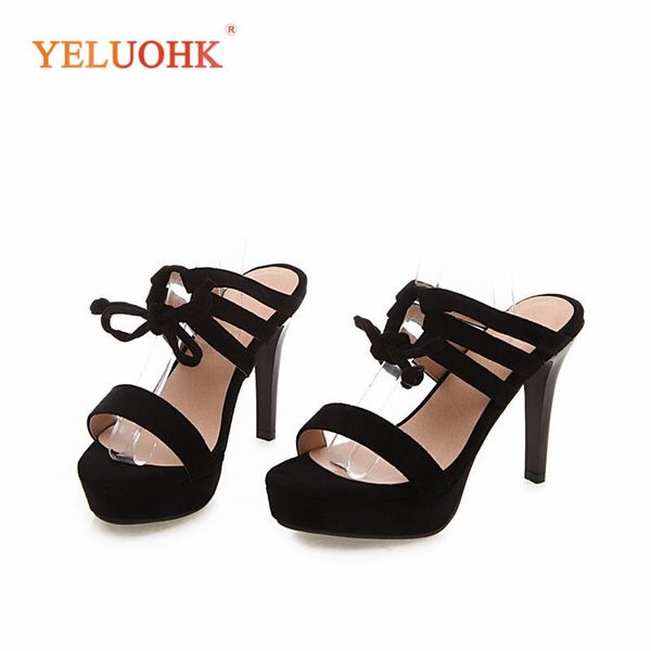 34-43 platform sandals women large size summer shoes, Black
