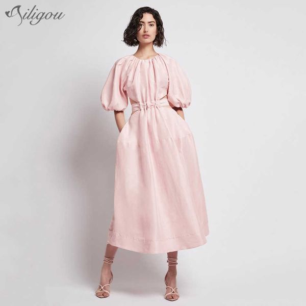 summer fashion casual beach style round neck lantern half sleeve high waist hollow backless long dress 210527, Black;gray
summer fashion casual beach style round neck lantern half sleeve high waist hollow backless long dress 210527, Black;gray