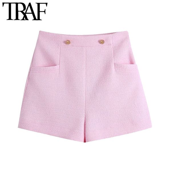 traf women fashion with metal buttons tweed bermuda shorts vintage high waist back zipper female short pants mujer, White;black
traf women fashion with metal buttons tweed bermuda shorts vintage high waist back zipper female short pants mujer, White;black