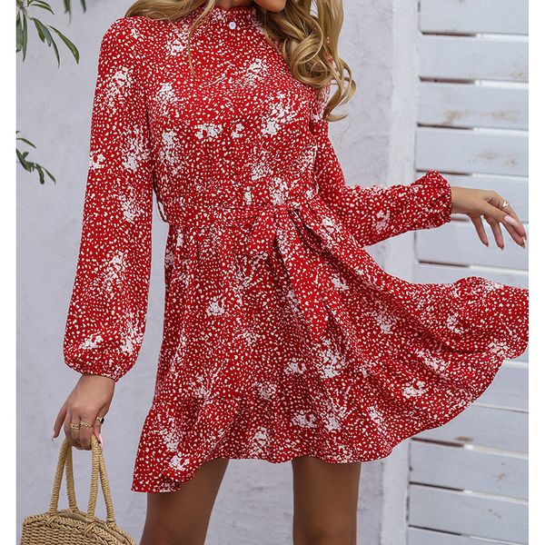 new waist-controlled slimming long sleeve colored printing lantern sleeve skirt dress, White;black
new waist-controlled slimming long sleeve colored printing lantern sleeve skirt dress, White;black