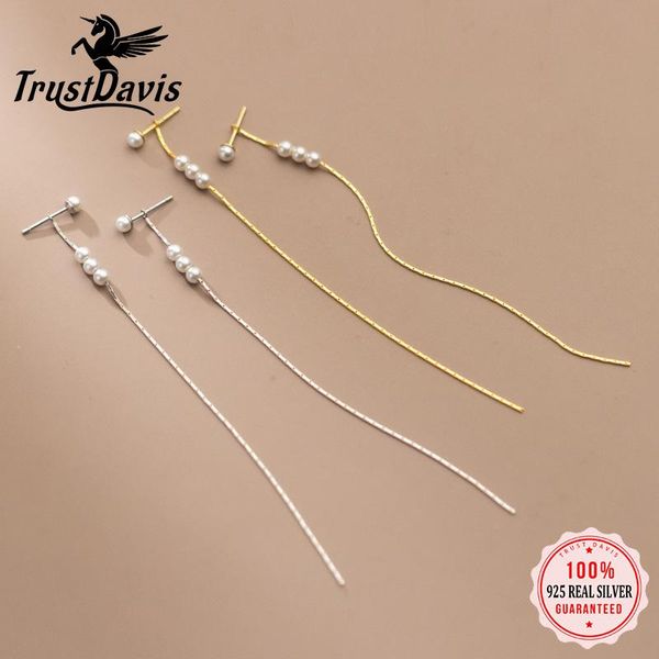 stud trustdavis genuine 925 sterling silver fashion long tassel chain earring for women wedding valentine's day jewelry da2363, Golden;silver
stud trustdavis genuine 925 sterling silver fashion long tassel chain earring for women wedding valentine's day jewelry da2363, Golden;silver