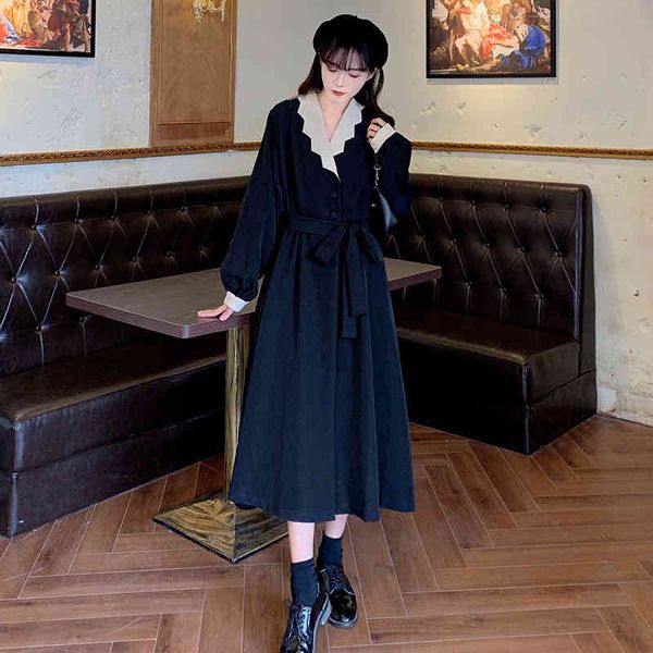 spring women's dress with belt bandage long black sleeve elegant female vintage office lady split vestidos 210517, Black;gray
spring women's dress with belt bandage long black sleeve elegant female vintage office lady split vestidos 210517, Black;gray