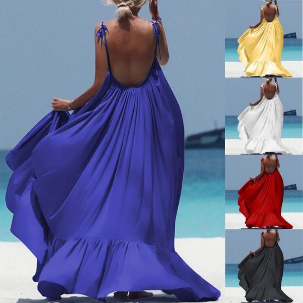 casual dresses boho style summer maxi dress women solid sleeveless long backless evening beach, Black;gray
casual dresses boho style summer maxi dress women solid sleeveless long backless evening beach, Black;gray