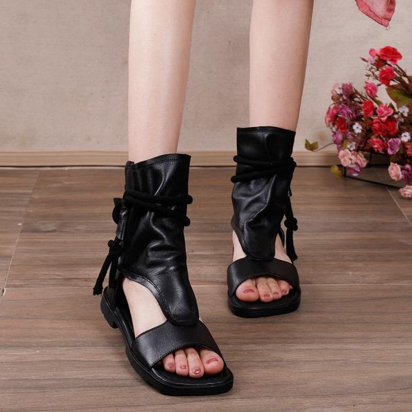 back to and summer 2021 personalized the spring high sandals women's leather rope strap beach boots, Black
back to and summer 2021 personalized the spring high sandals women's leather rope strap beach boots, Black