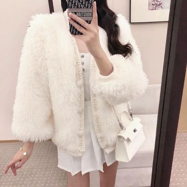 women's fur & faux 2022 autumn winter casual v-neck solid coats female loose overcoats ladies long sleeve warm jackets y939, Black
women's fur & faux 2022 autumn winter casual v-neck solid coats female loose overcoats ladies long sleeve warm jackets y939, Black