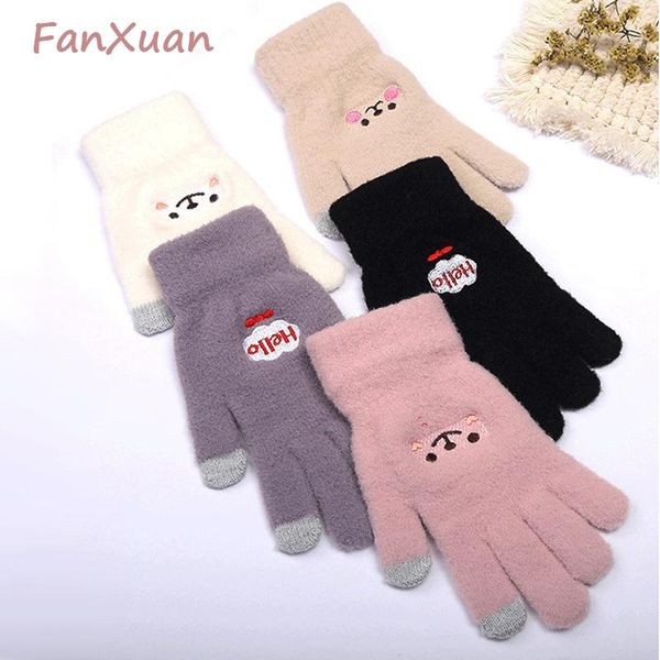 five fingers gloves women' for junior' plush winter women smile cartoon cute mittens students touch screen full, Blue;gray
five fingers gloves women' for junior' plush winter women smile cartoon cute mittens students touch screen full, Blue;gray