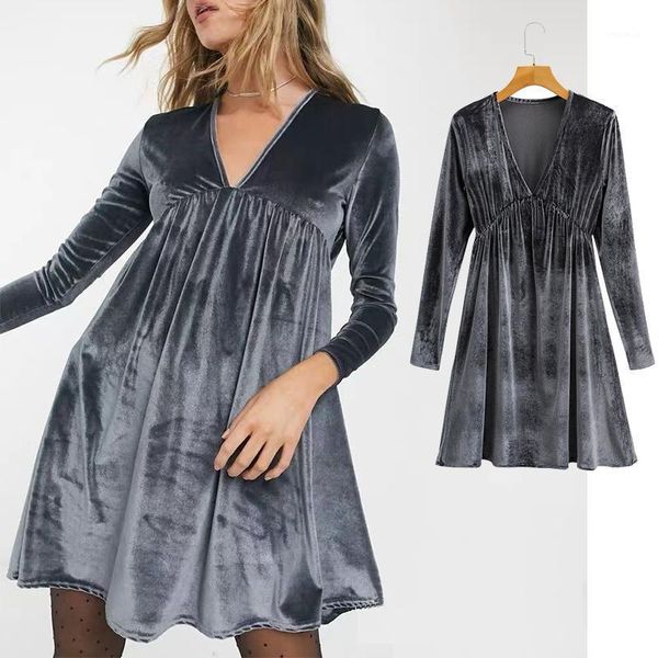 woman fashion autumn winter velvet v neck dresses ladies long sleeve slim vestidos midi dress casual, Black;gray
woman fashion autumn winter velvet v neck dresses ladies long sleeve slim vestidos midi dress casual, Black;gray