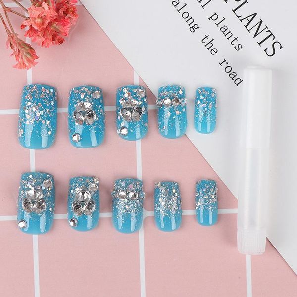 false nails 24pcs short full covers glitter blue bride 3d fake wrapped tips rhinestone artificial wedding nail art, Red;gold
false nails 24pcs short full covers glitter blue bride 3d fake wrapped tips rhinestone artificial wedding nail art, Red;gold