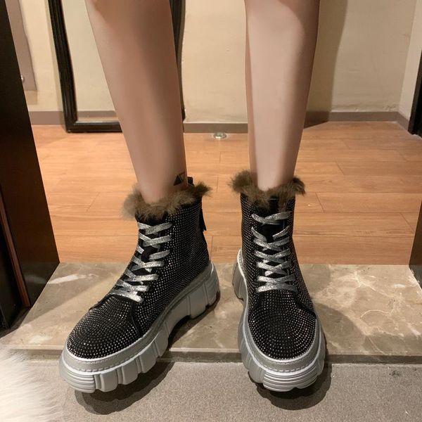boots snow all-match full drill women's hairy mouth platform short women lace casual ewb6, Black
boots snow all-match full drill women's hairy mouth platform short women lace casual ewb6, Black
