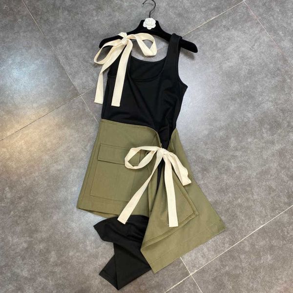 fabpop summer design high waist sleeveless bow lace up black army green patchwork short irregular dress women gb226 210709, Black;gray
fabpop summer design high waist sleeveless bow lace up black army green patchwork short irregular dress women gb226 210709, Black;gray