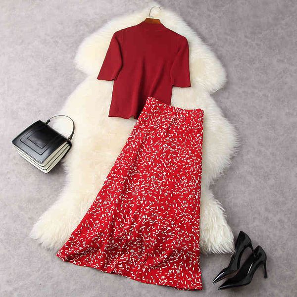 skirt sweater sets spring summer casual suit women knitted red pullovers+color block floral print midi skirt set, White
skirt sweater sets spring summer casual suit women knitted red pullovers+color block floral print midi skirt set, White
