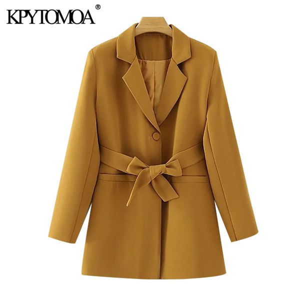 women fashion with belt single breasted blazer coat vintage long sleeve pockets female outerwear chic 210416, White;black
women fashion with belt single breasted blazer coat vintage long sleeve pockets female outerwear chic 210416, White;black