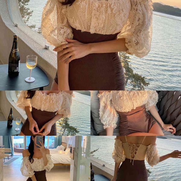 back new 2021 spring open south korea lace medium sleeve high waist color matching sling piece one shoulder strap swimsuit2021, White;black
back new 2021 spring open south korea lace medium sleeve high waist color matching sling piece one shoulder strap swimsuit2021, White;black