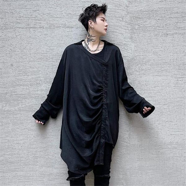 pleated asymmetrical shirt men spring summer oversized hip hop punk long shirts man fashion street blouse men's casual, White;black
pleated asymmetrical shirt men spring summer oversized hip hop punk long shirts man fashion street blouse men's casual, White;black