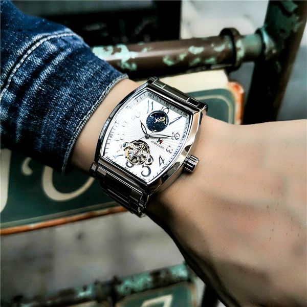 wristwatches aokulasic barrel-shaped mechanical men's watch retro casual sun moon flywheel wine automatic watches man clock relogio mas, Slivery;brown
wristwatches aokulasic barrel-shaped mechanical men's watch retro casual sun moon flywheel wine automatic watches man clock relogio mas, Slivery;brown