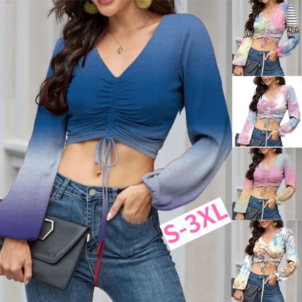 kuelawear summer v-neck long sleeve slim printed t-shirt women's gradient ramp cotton doublet waist pullover t-shirts, White
kuelawear summer v-neck long sleeve slim printed t-shirt women's gradient ramp cotton doublet waist pullover t-shirts, White
