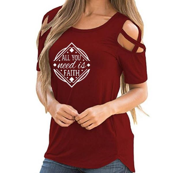 all you need is faith letter print tshirt for female summer christmas gift cross off shoulder casual t-shirt women femme women's, White
all you need is faith letter print tshirt for female summer christmas gift cross off shoulder casual t-shirt women femme women's, White