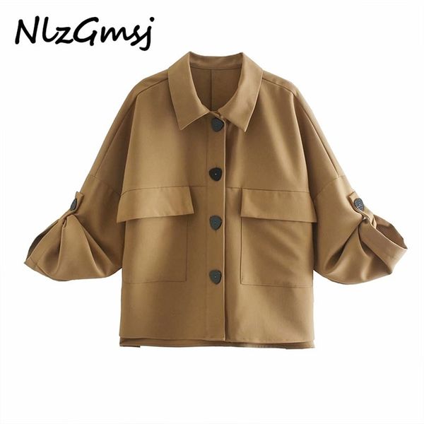jacket women autumn vintage solid breasted shirt coat female long sleeve double pocket patch casual chic 210628, Black;brown
jacket women autumn vintage solid breasted shirt coat female long sleeve double pocket patch casual chic 210628, Black;brown