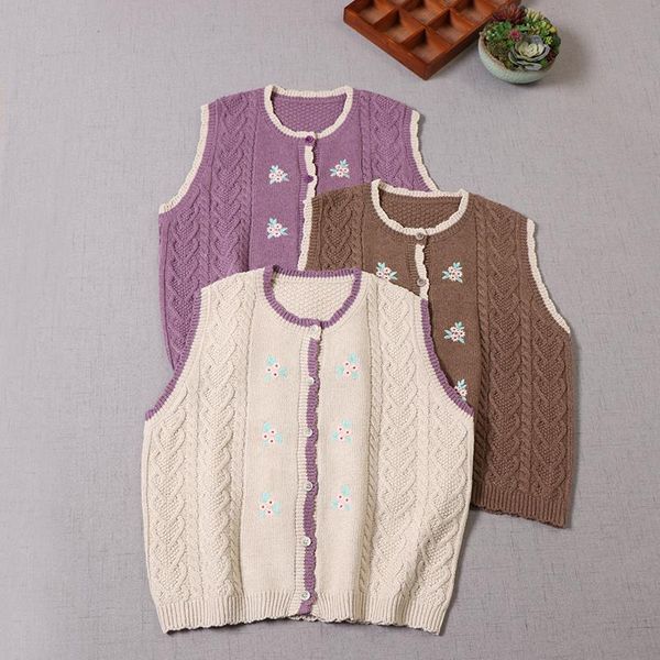 women's knits & tees japanese female wool knitted vest cardigan round collar sleeveless autumn sweater, White
women's knits & tees japanese female wool knitted vest cardigan round collar sleeveless autumn sweater, White