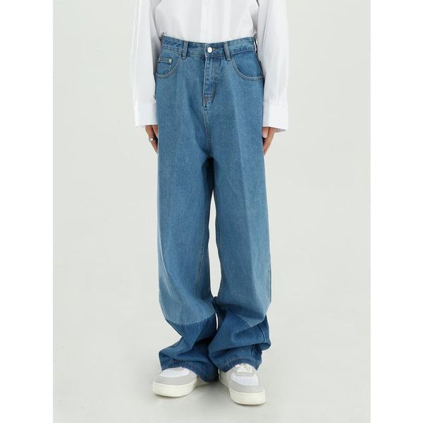 men's jeans men vintage splice color loose casual straigh denim wide leg pant male streetwear fashion retro trousers, Blue
men's jeans men vintage splice color loose casual straigh denim wide leg pant male streetwear fashion retro trousers, Blue
