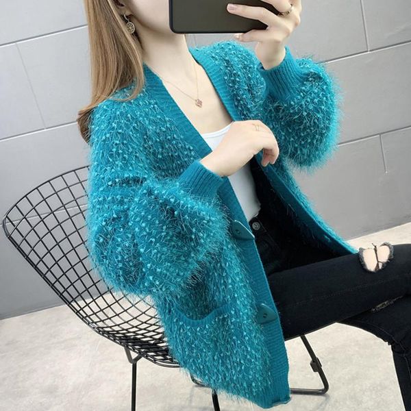 women's knits & tees plus size knitted short wool sweater cardigan women loose coat 2021 spring autumn korean lazy wind sweaters jacket, White
women's knits & tees plus size knitted short wool sweater cardigan women loose coat 2021 spring autumn korean lazy wind sweaters jacket, White