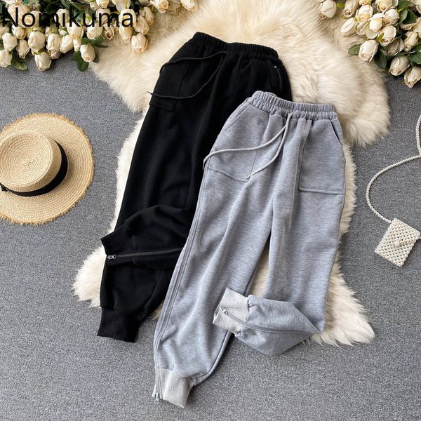 nomikuma causal zipper harem sweatpants korean solid women ankle trousers spring new lace up stretch high waist pants 6e559 210427, Black;white
nomikuma causal zipper harem sweatpants korean solid women ankle trousers spring new lace up stretch high waist pants 6e559 210427, Black;white