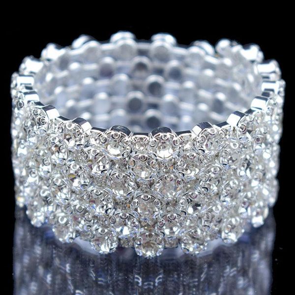 bangle fashion bridal jewelry three & five rows crystal rhinestones color bracelets for women wedding full rhinestone wrist, Black
bangle fashion bridal jewelry three & five rows crystal rhinestones color bracelets for women wedding full rhinestone wrist, Black