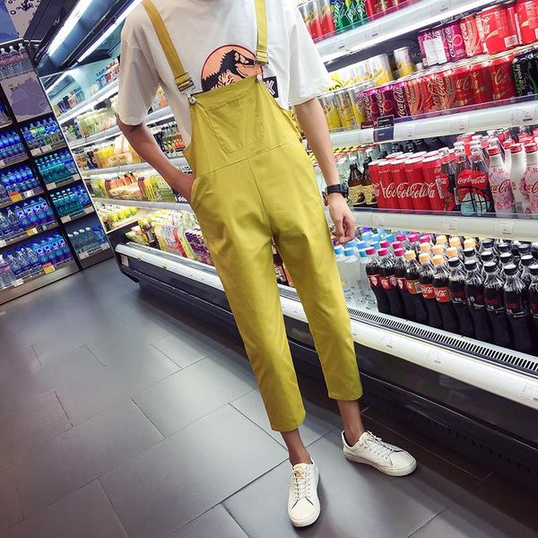 men's pants fashion men jumpsuit bib 2021 pockets solid slim rompers cotton suspender streetwear overalls ankle length, Black
men's pants fashion men jumpsuit bib 2021 pockets solid slim rompers cotton suspender streetwear overalls ankle length, Black