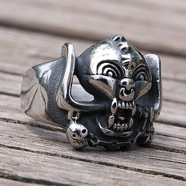 gothic mens stainless steel ring ethnic retro style skull biker rings male rock punk jewelry gift for him cluster, Golden;silver
gothic mens stainless steel ring ethnic retro style skull biker rings male rock punk jewelry gift for him cluster, Golden;silver