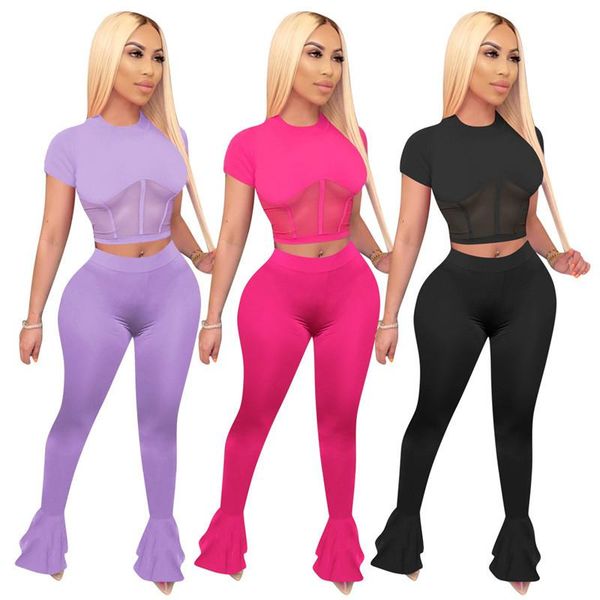 two piece set women clothes mesh sheer splice crop and flare pants suit rave festival 2 pcs club outfits matching sets dress, White
two piece set women clothes mesh sheer splice crop and flare pants suit rave festival 2 pcs club outfits matching sets dress, White